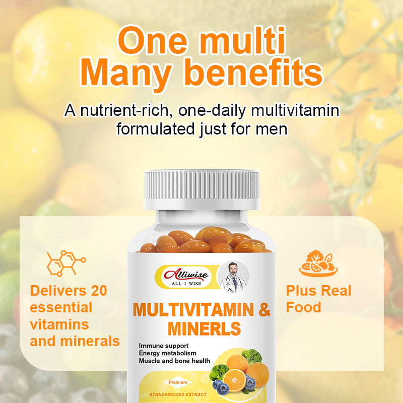Multivitamin & Minerals Capsules with Iron, Methylfolate, Zinc 15mg, Vitamin D3 10mcg & K 32mcg To Improve Immunity Boost Energy Healthy Hair & Skin & Nails for Women