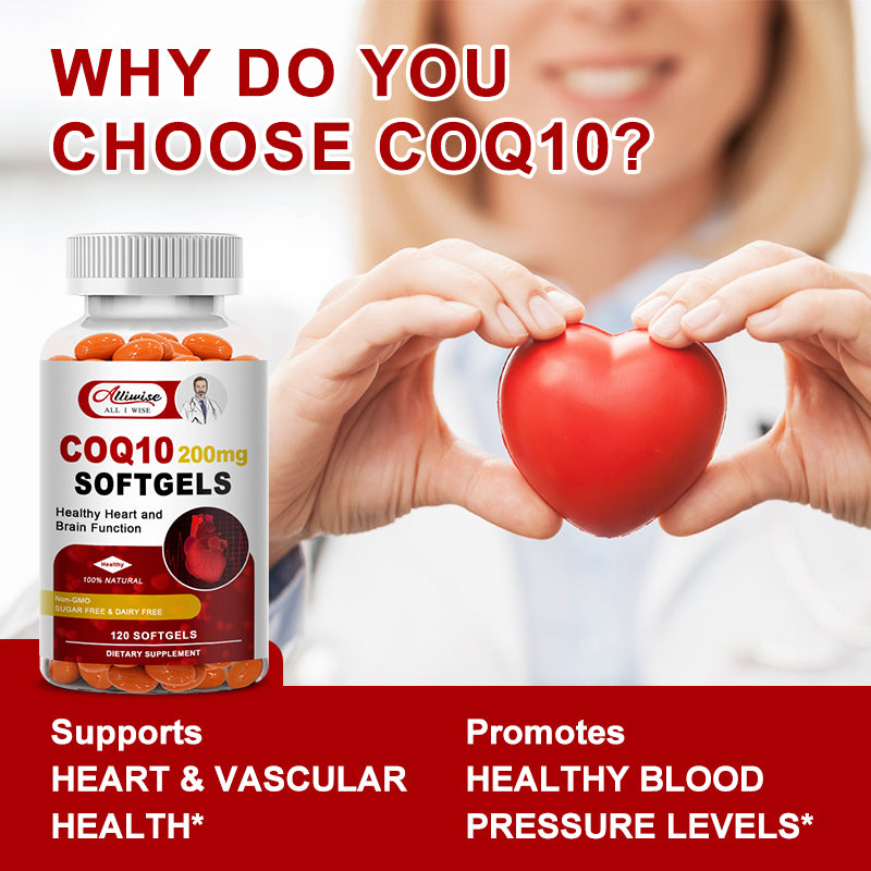 CoQ10 300mg Coenzyme Q10 Supplements 120 Softgels Antioxidant Heart Health & Energy Support