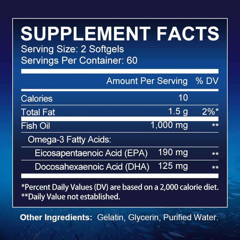 Alliwise Extra Strength Fish Oil – 2,000mg with 1,400mg Omega-3 (800mg EPA & 600mg DHA) – Supports General Wellness, Cognitive Function & Joint Flexibility – Non-GMO, No Fishy Aftertaste