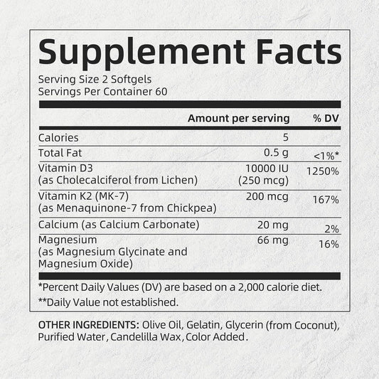 Alliwise d3 k2 Vitamin 10000 iu with Magnesium sofgels