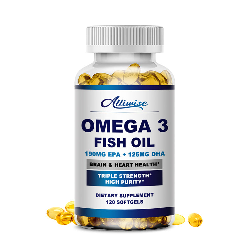 Alliwise Extra Strength Fish Oil – 2,000mg with 1,400mg Omega-3 (800mg EPA & 600mg DHA) – Supports General Wellness, Cognitive Function & Joint Flexibility – Non-GMO, No Fishy Aftertaste