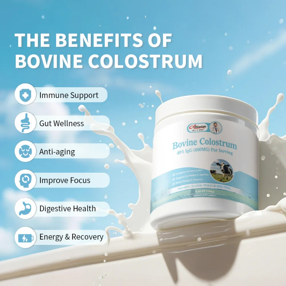 Bovine Colostrum Supplement,Pure 40% IgG Colostrum Powder for Gut, Bone, Exercise, Immune,Natural Superfood Bovine Colostrum Powder, Non-GMO, 8.46 Oz, 2 Pack
