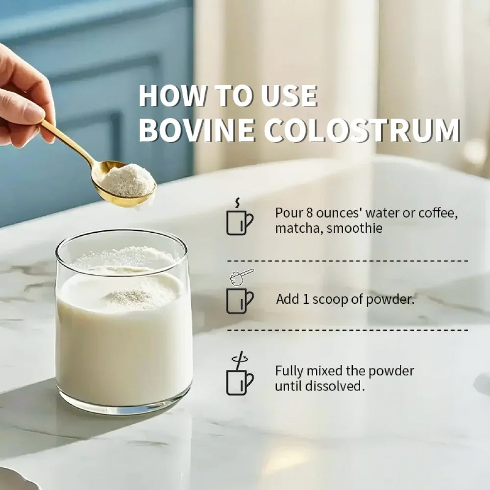 Bovine Colostrum Supplement,Pure 40% IgG Colostrum Powder for Gut, Bone, Exercise, Immune,Natural Superfood Bovine Colostrum Powder, Non-GMO, 4.23 Oz