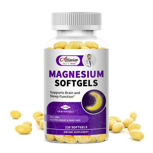 High Absorption Magnesium Glycinate 400mg Softgels Supplement, 400 mg Elemental Magnesium with 100mg Calcium - Highly Bioavailable - with Vitamin D3 & K2, for Sleep, Mood, Brain Support