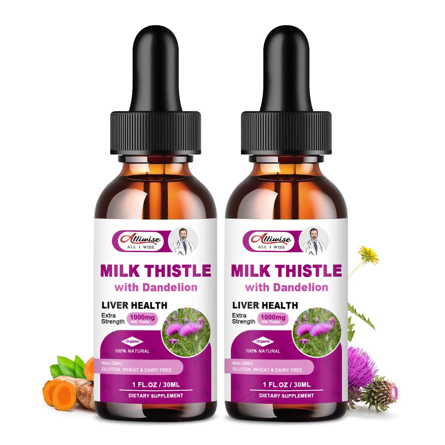 1000mg Milk Thistle Liver Health Support Liquid Drop Supplement