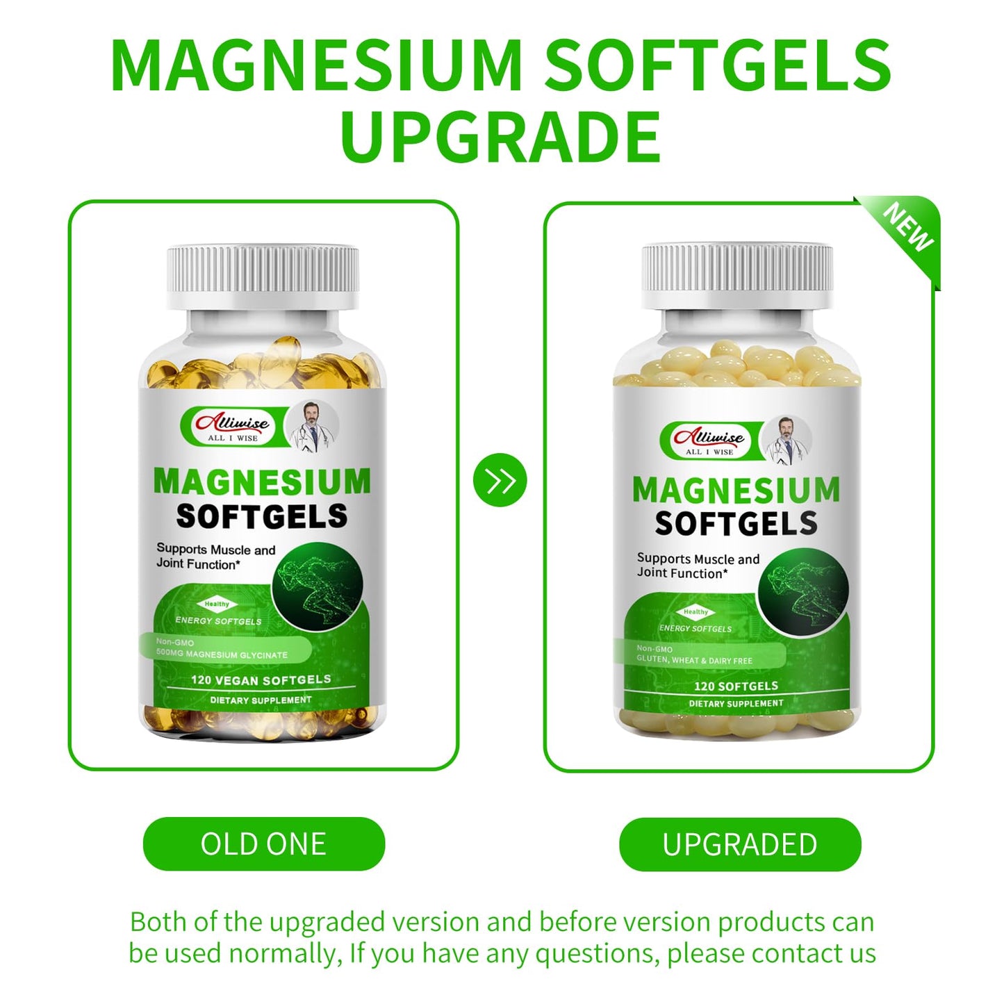 Magnesium Glycinate Supplement, High Absorption Dietary Supplement for Muscle, Heart, Nerve and Bone Support, Gluten Free, Non GMO, 120 Capsules, 60 Day Supply
