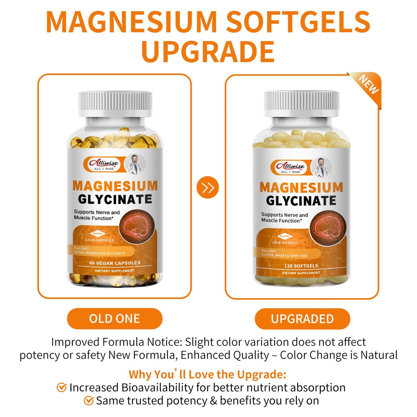 Magnesium Supplement Softgels, Easy Absorption Magnesium Glycinate 400mg with Vitamin B6,D3, High Bioavailability Magnesium for Sleep & Calm Support, Nervous, Muscle & Bone Health