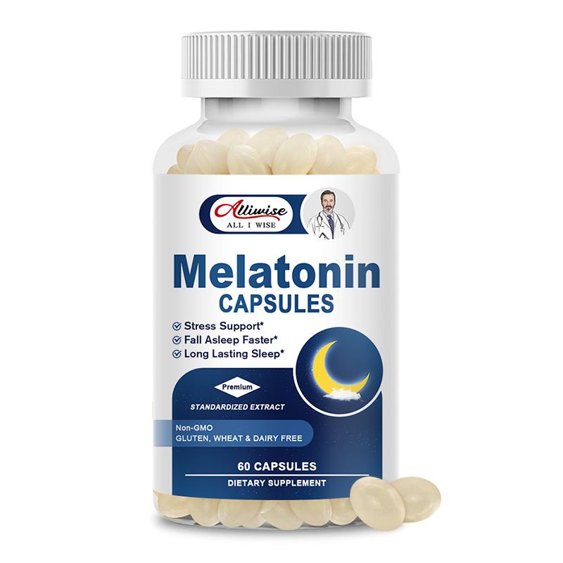 Melatonin 12 Mg capsules for aiding Fall Asleep Fast helping Calming & Relaxing and Regulate Sleep Cycle