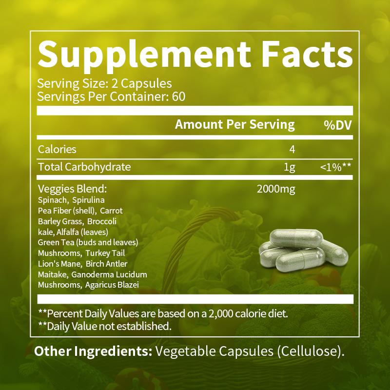 Super Veggies Capsules Dietary Supplement For Support Eye and Immune Health