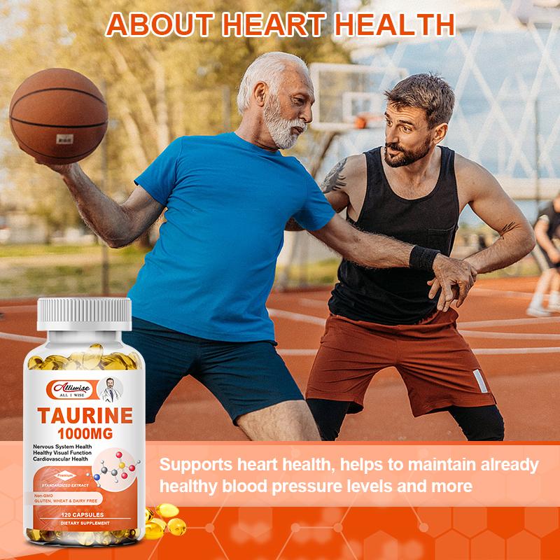 Taurine Capsules 1000MG Antioxidant Amino Acid Double Strength for Healthy Nervous System Visual Function,Brain Health & Cardiovascular Support