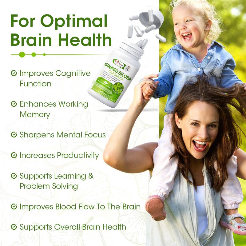 Alliwise Ginkgo Biloba Vegetarian Capsules Extra Supports Brain Function Memory Support