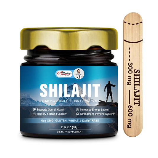 Alliwise 60g Original Shilajit Pure Himalayan Shilajit Resin with Fulvic Acid & 85+ Trace Minerals Complex for Energy & Immune Support