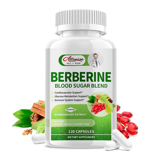 Alliwise Berberine 1500mg with Ceylon Cinnamon Capsules Supports Immune Function,For Cardiovascular and Heart & Gastrointestinal Care