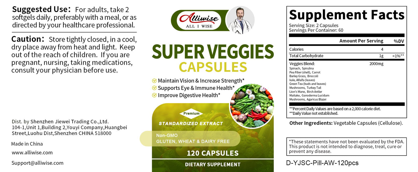 Super Veggies Capsules Dietary Supplement For Support Eye and Immune Health