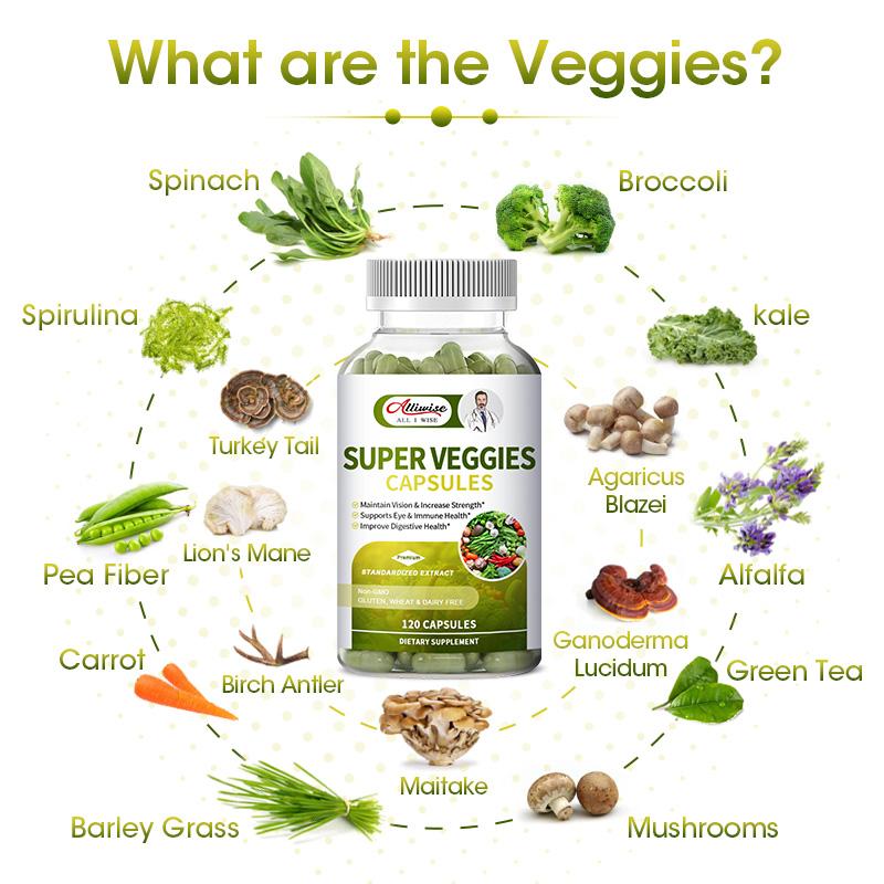 Super Veggies Capsules Dietary Supplement For Support Eye and Immune Health