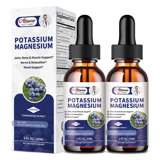2 Pack Potassium Magnesium Supplement Liquid - High Absorption Calm Magnesium Complex 500mg & Potassium 99mg Plus Calcium, Vitamin D3, Zinc for Leg Cramps & Bone & Energy & Immune Support - 4 Fl oz