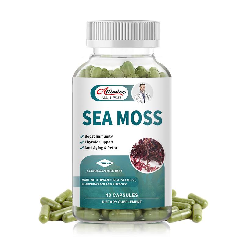 Alliwise Sea Moss Food Supplement Irish Sea Moss, Bladderwrack, Burdock Root For Energy Gut Health Skin & Joint Support ,Promote Overall Health & Immunity
