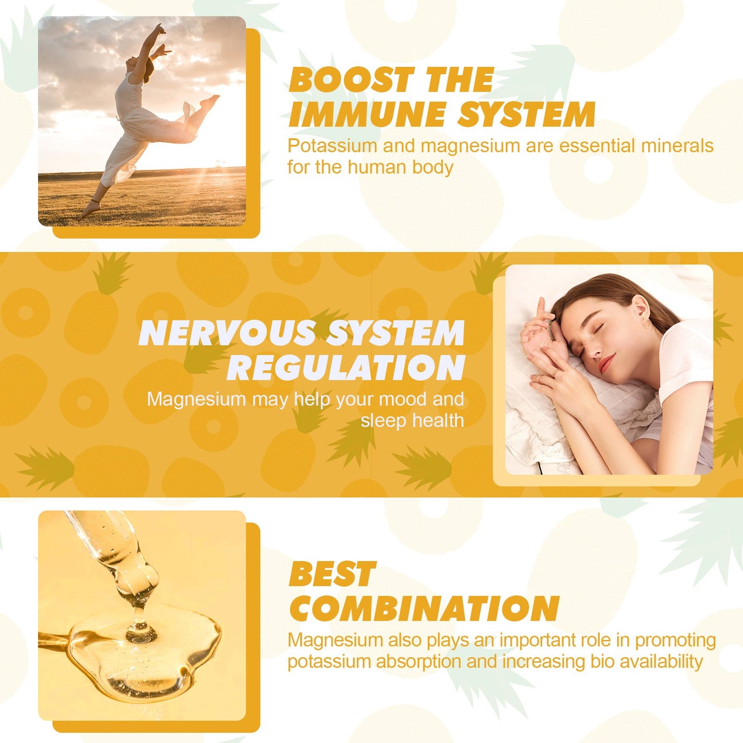 2 Packs Potassium Magnesium Supplement Liquid Drops for Mood Support