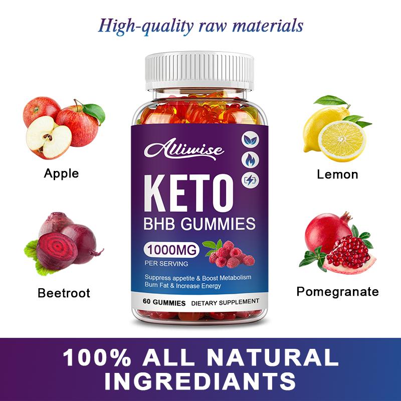 ALLIWISE Keto BHB GUMMIES Ketogenic Supplement for Weight Loss For Rapid Burn Fat increase energy