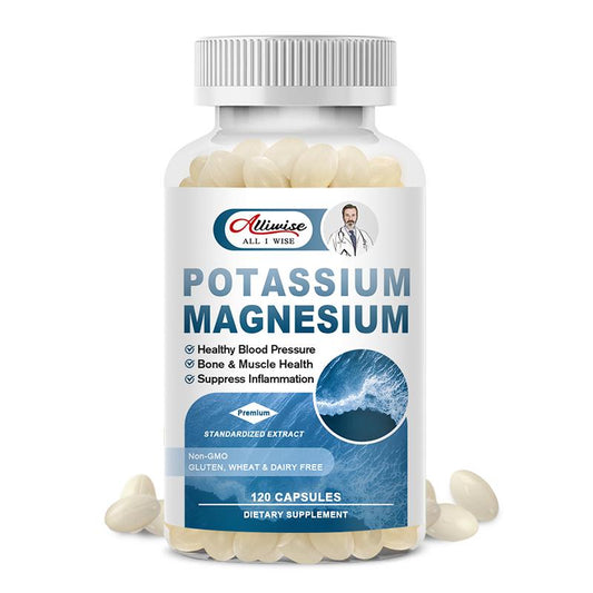 Alliwise Magnesium Potassium Complex to Support Heart health & blood pressure support, Vascular Health & Leg Cramp