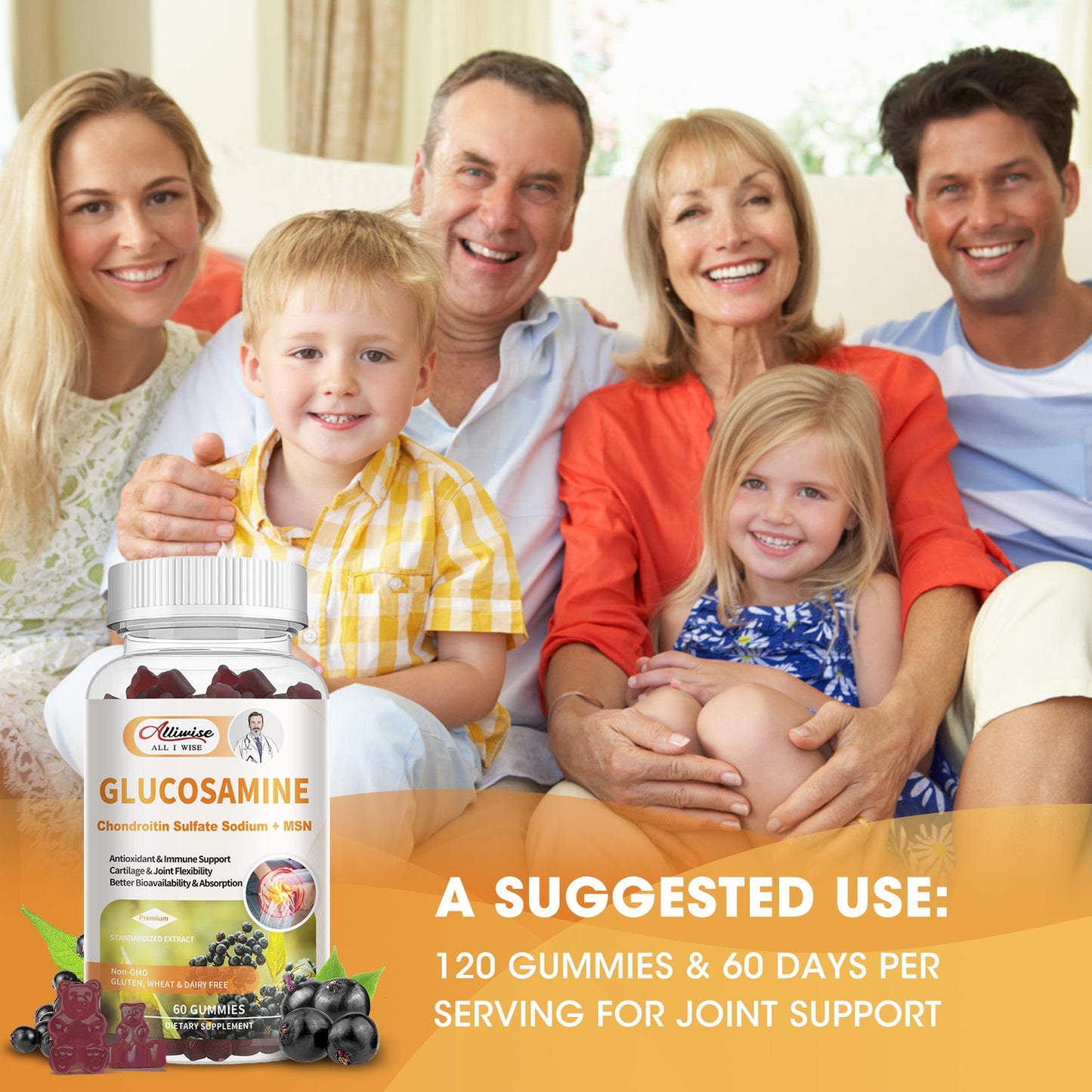 Glucosamine Complex Supplement & Elderberry for Extra Strength Joint Movement