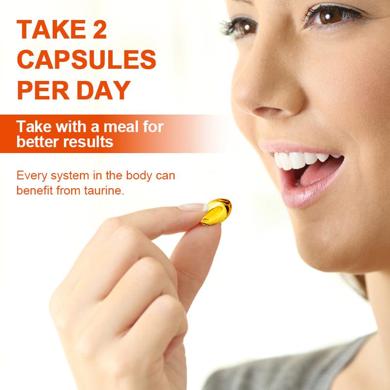Taurine Capsules 1000MG Antioxidant Amino Acid Double Strength for Healthy Nervous System Visual Function,Brain Health & Cardiovascular Support
