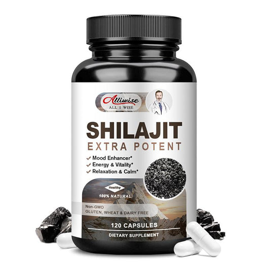 Alliwise Shilajit Supplement 400mg Enhances Athletic Performance Anti-Fatigue For Men & Women Improve Energy Levels