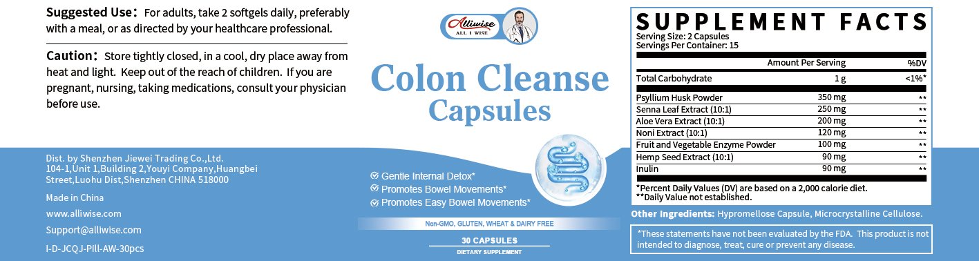 Alliwise Colon Cleanse Hard Capsules 15 days