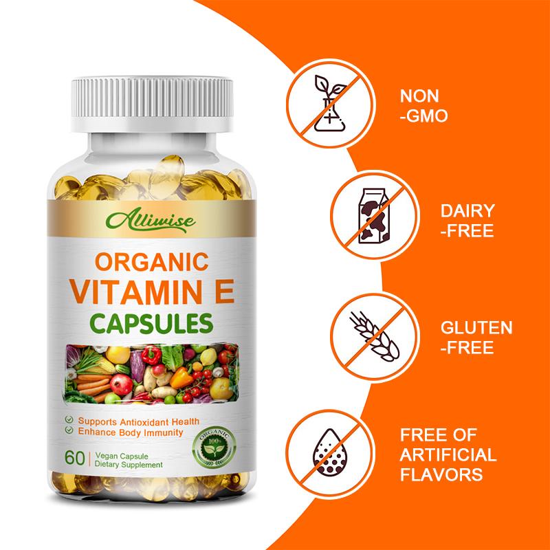 Vitamin E Capsule Natural Antioxidant, Skin & Immune System Support Supplement for Healthy Skin, Hair, Nails, Immune & Eye Health