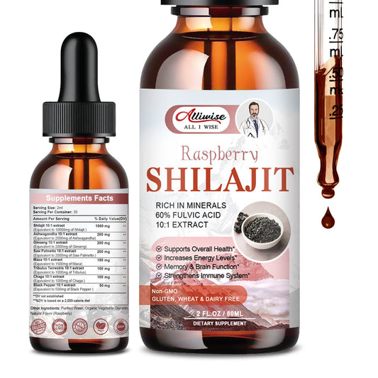 Pure Himalayan Shilajit Resin Liquid Drops for Energy & Immune Support-Golden Shilajit Supplement with Fulvic Acid & 85+ Trace Minerals Complex for Men & Women