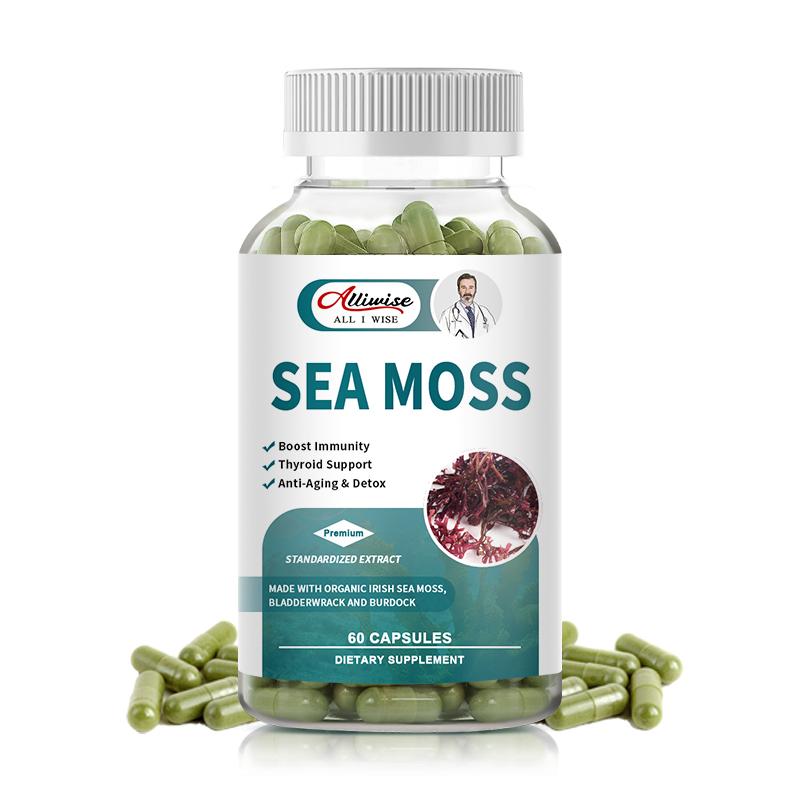 Alliwise Sea Moss Food Supplement Irish Sea Moss, Bladderwrack, Burdock Root For Energy Gut Health Skin & Joint Support ,Promote Overall Health & Immunity