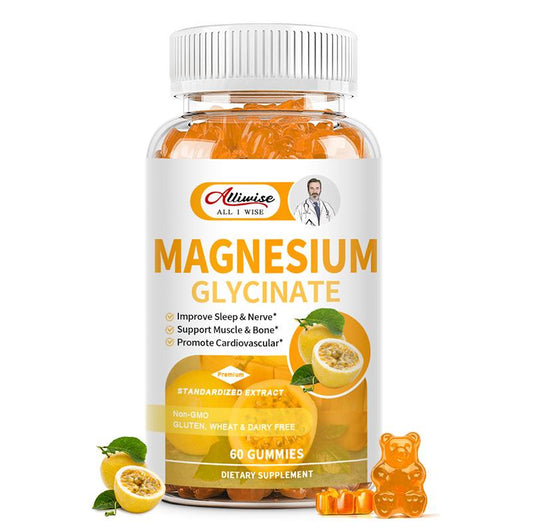 Alliwise Magnesium Glycinate Gummies 400MG with B6 & D3 Chewable