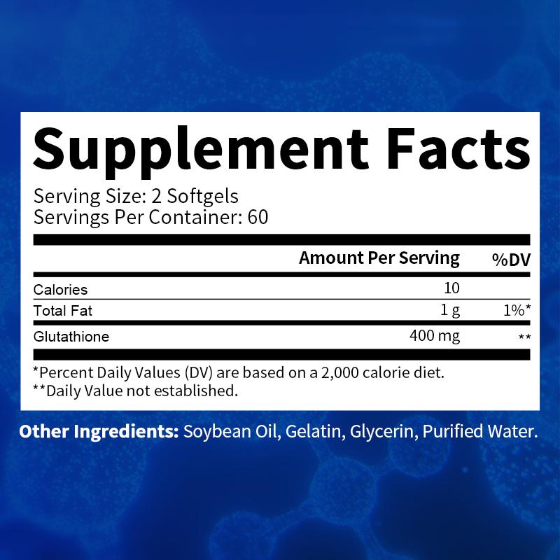 L-Glutathione 400mg Softgels 120ct Antioxidants & Immune Support