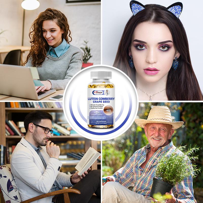 Alliwise Eye Vitamins Lutein, Zeaxanthin & Bilberry Extract Supports Eye Strain, Dry Eyes, and Vision Health Carotenoids Promotes Better Sleep