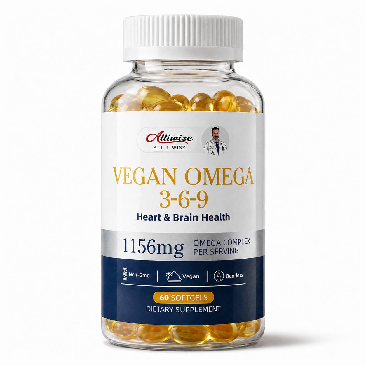 Alliwise® Vegan Omega 3-6-9 Softgels 1156mg - 60 Softgels