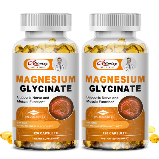 Magnesium Glycinate 400mg Mineral Capsules Sleep Mood Support
