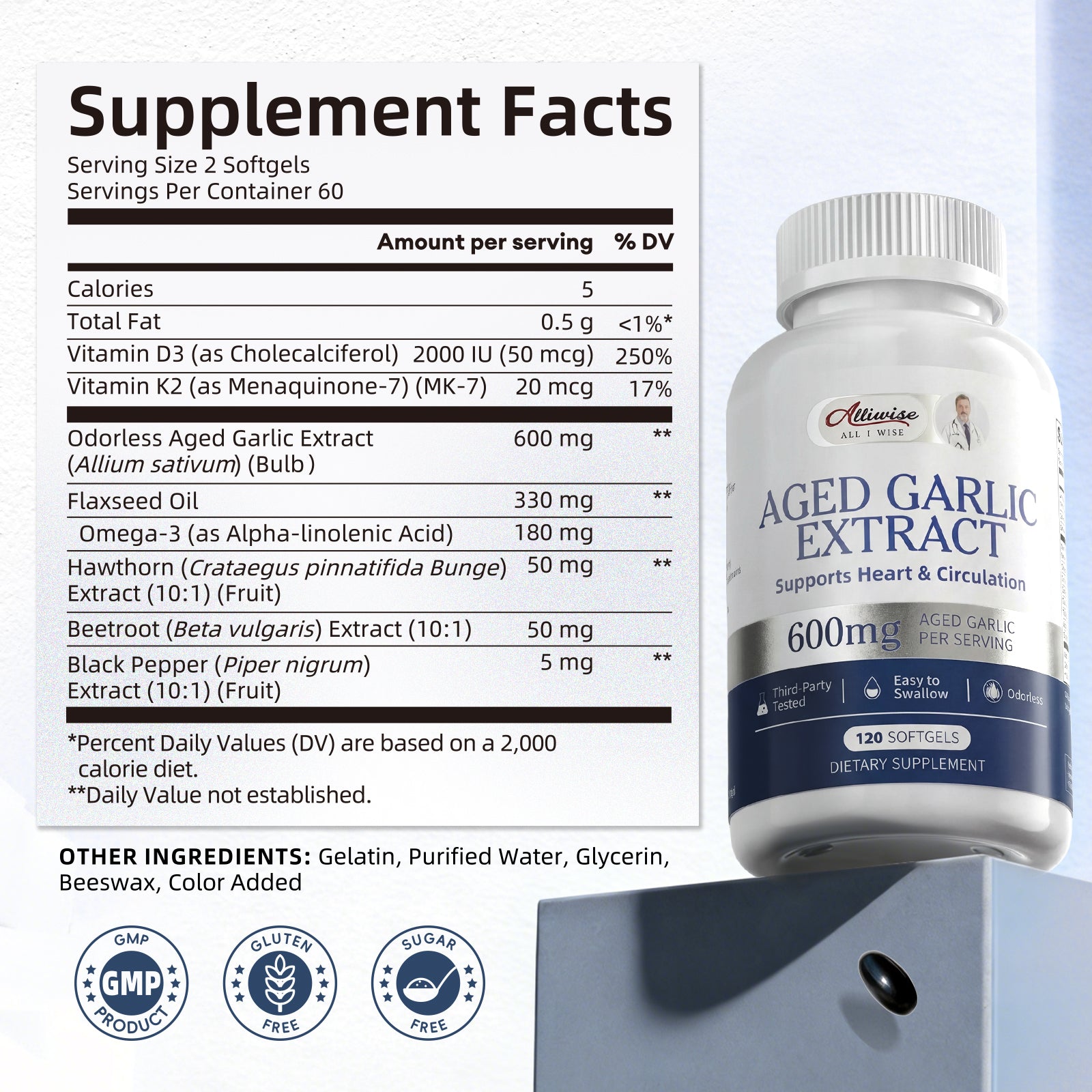 Aged Garlic Extract (600mg) | Cardiovascular Support