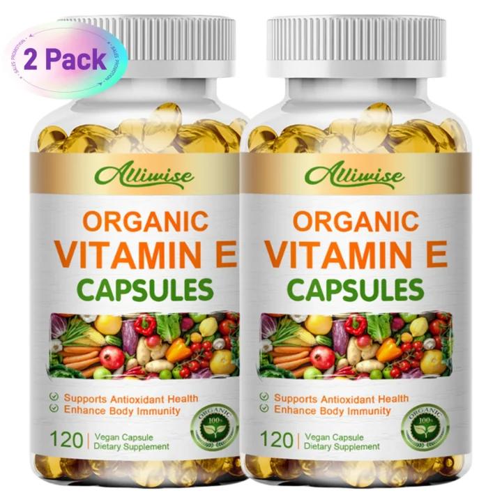 2 Packs Vitamin E Capsule Natural Antioxidant, Skin & Immune System Support Supplement for Healthy Skin, Hair, Nails, Immune & Eye Health