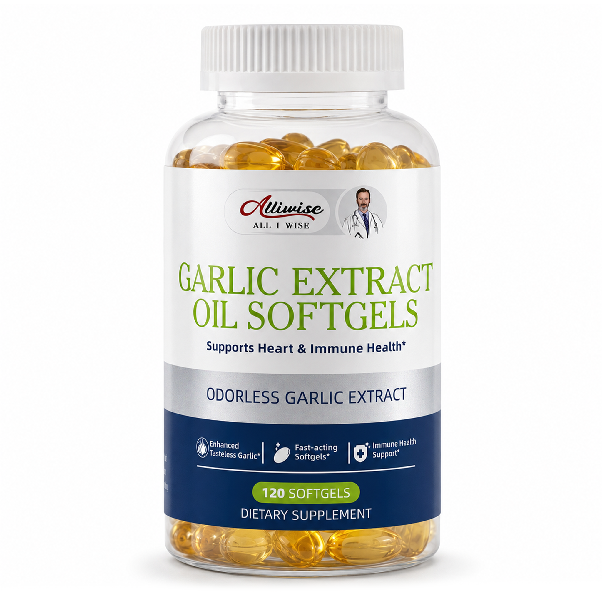 Alliwise® Odorless Garlic Extract Oil 250mg (120 Softgels)