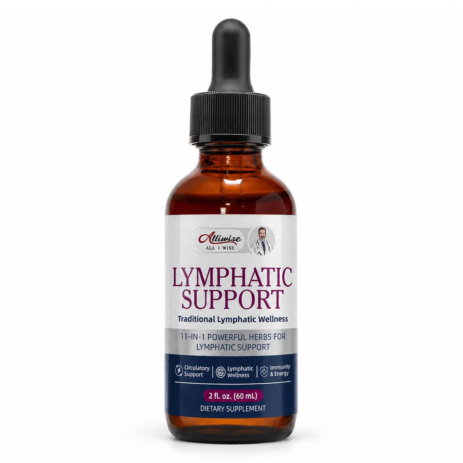 Alliwise® 11-in-1 Lymphatic Support Liquid Drops (2 fl. oz. / 60 mL)