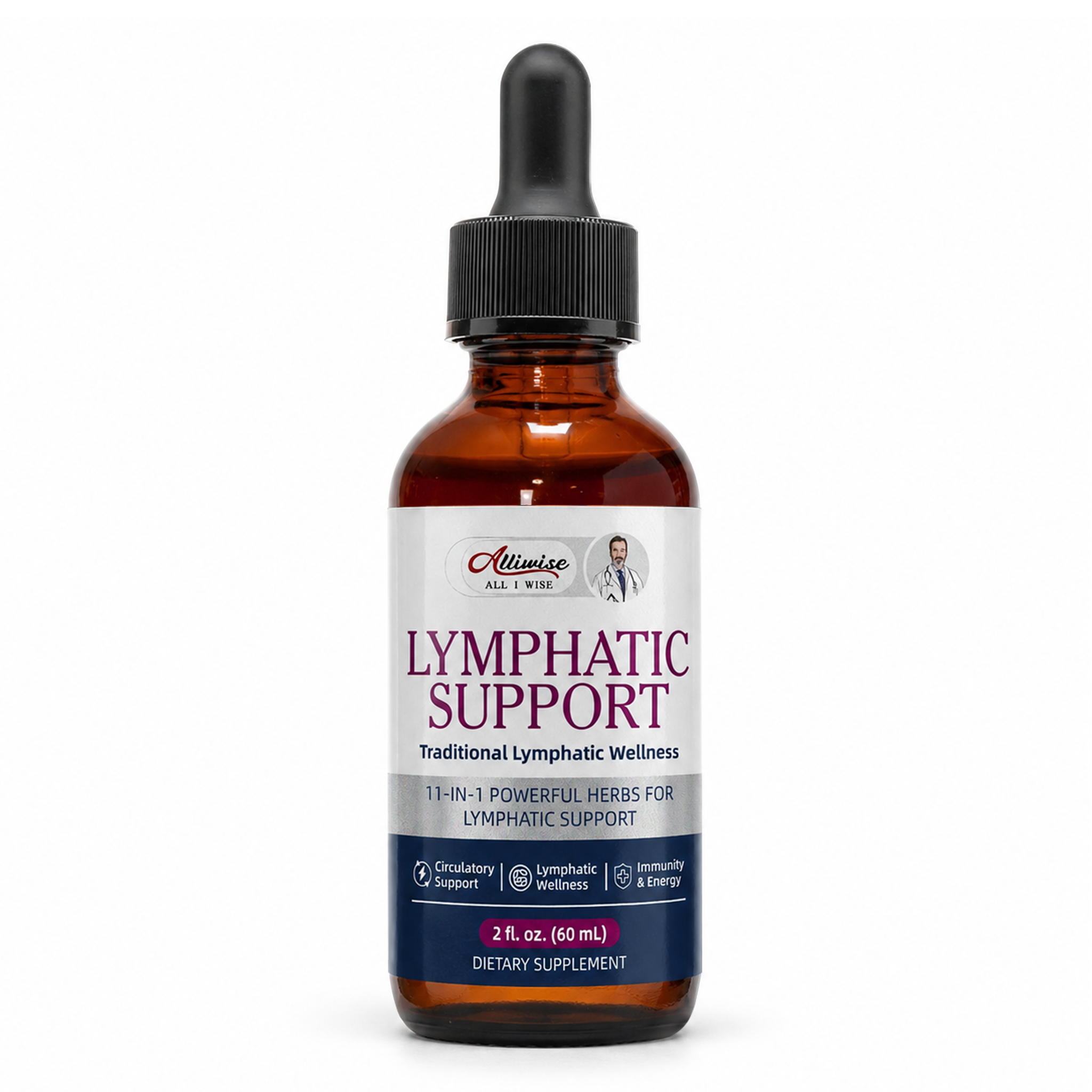 Alliwise® 11-in-1 Lymphatic Support Liquid Drops (2 fl. oz. / 60 mL)