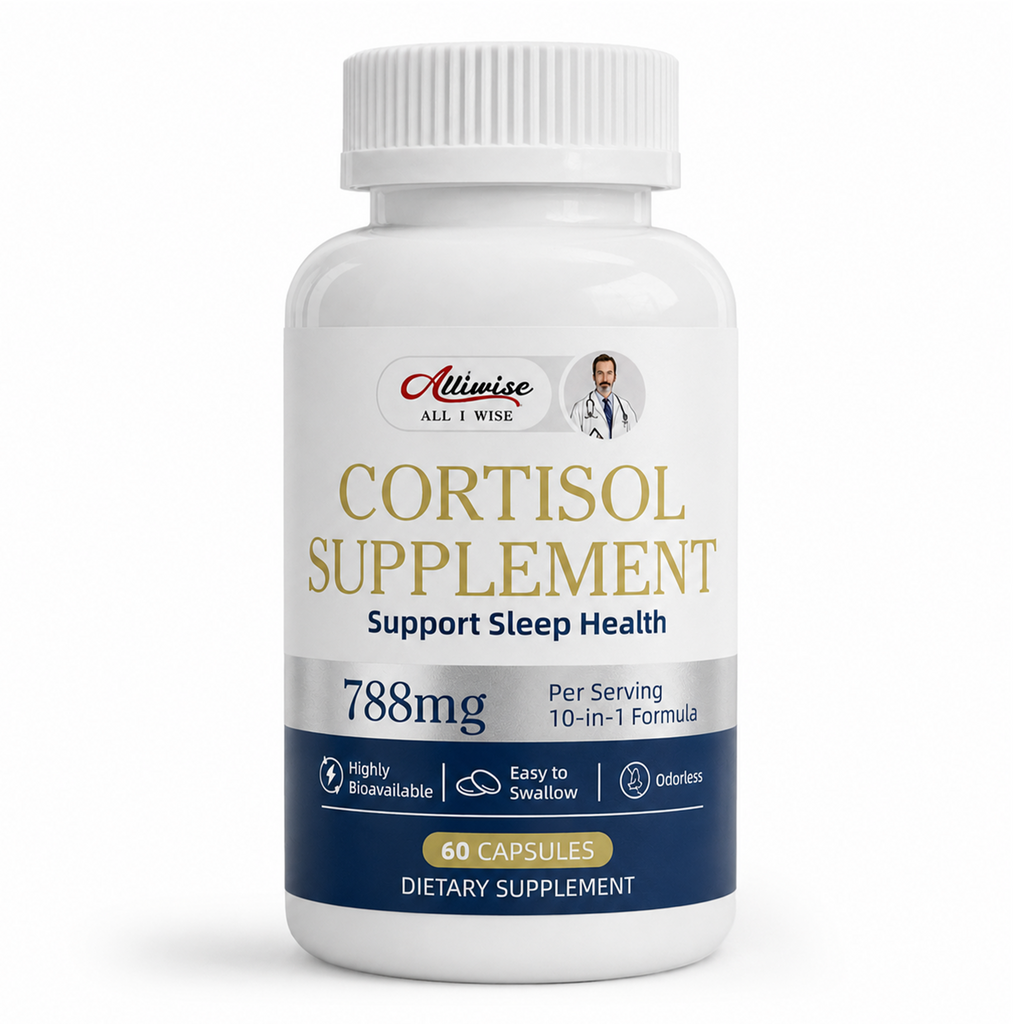 Alliwise® Cortisol Supplement 788mg 10-in-1 Sleep & Stress Support - 120ct