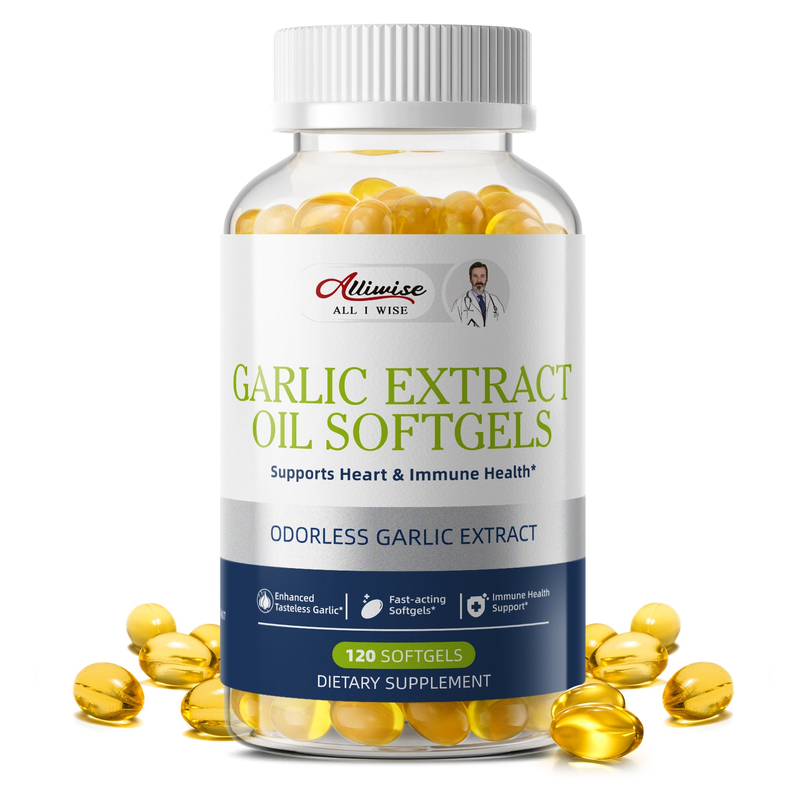 Alliwise® Odorless Garlic Extract Oil 250mg (120 Softgels)