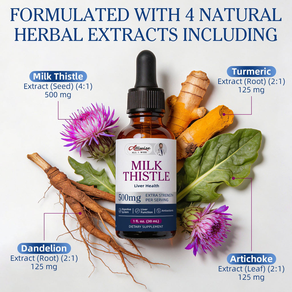 (2 Pack) Milk Thistle Liver Health Support Liquid Drops – High Potency Complex with Dandelion Root & Artichoke, 2 fl oz