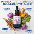 (2 Pack) Milk Thistle Liver Health Support Liquid Drops – High Potency Complex with Dandelion Root & Artichoke, 2 fl oz