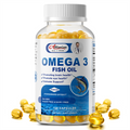 Omega 3 Fish Oil | EPA & DHA | Omega 3 Fatty Acids | Premium Burpless Softgel Supplements (120 Count)