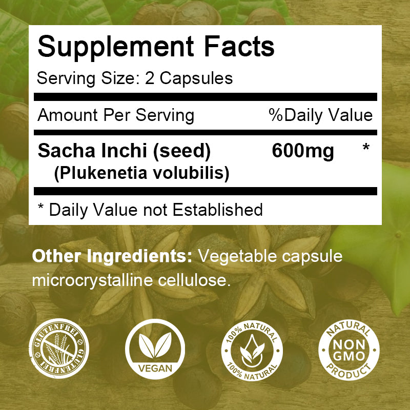 Alliwise Sacha Inchi Oil 600mg Rich Source of Omega 3, 6 and 9 and Antioxidants, Improve Skin and Hair Health & Overall Well Being, 120 Capsules