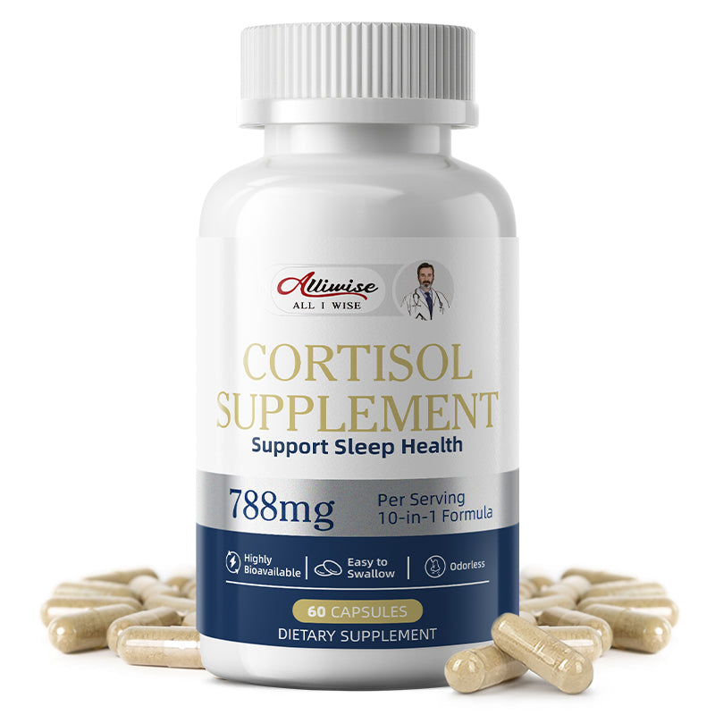 Alliwise® Cortisol Supplement 788mg 10-in-1 Sleep & Stress Support - 120ct