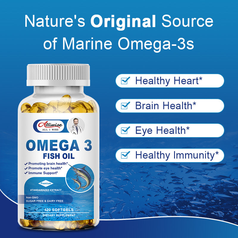 Omega-3 Fish Oil Capsules with Triglyceride EPA & DHA Fatty Acids  Heart, Brain & Joint Support
