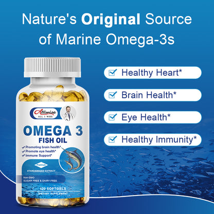 Omega-3 Fish Oil Capsules with Triglyceride EPA & DHA Fatty Acids  Heart, Brain & Joint Support